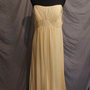 David's Bridal Strapless Canary Yellow Gown Size 12